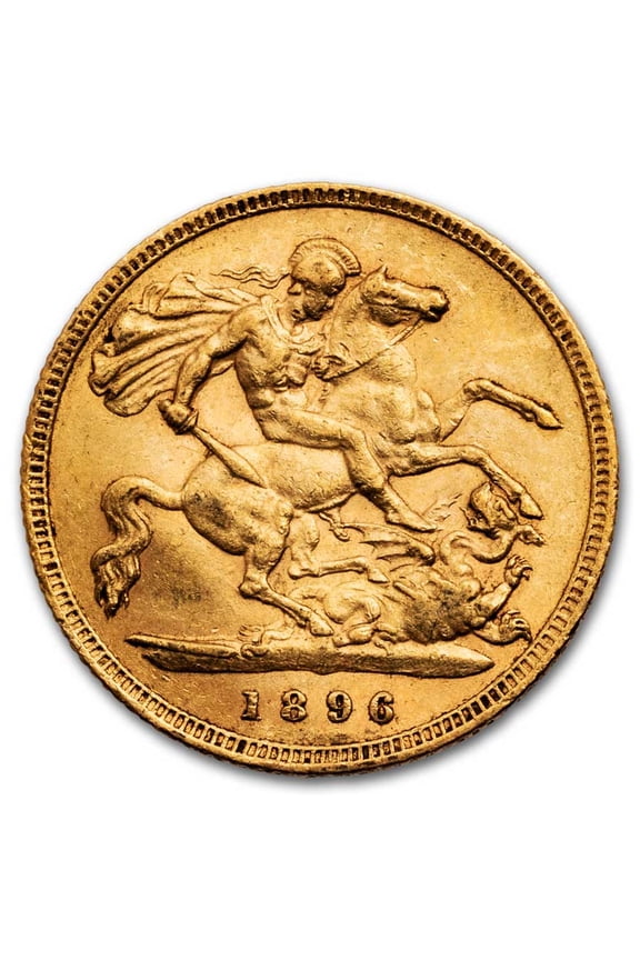 1896 Great Britain Gold Half-Sovereign Victoria Veil AU
