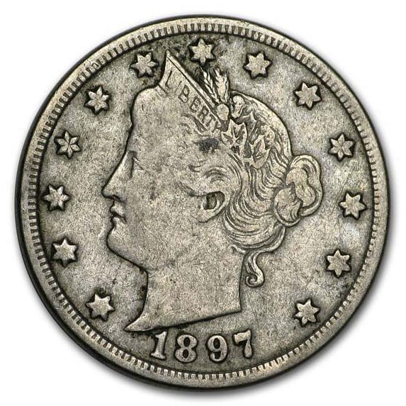 1896 Liberty Head V Nickel VF