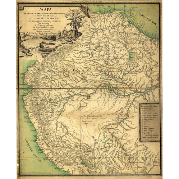 1896 Map Of Northwest South America History (18 x 24)