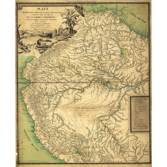 1896 Map Of Northwest South America History (24 x 36)