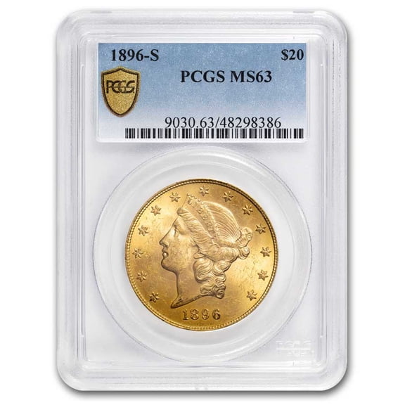 1896-S $20 Liberty Gold Double Eagle MS-63 PCGS