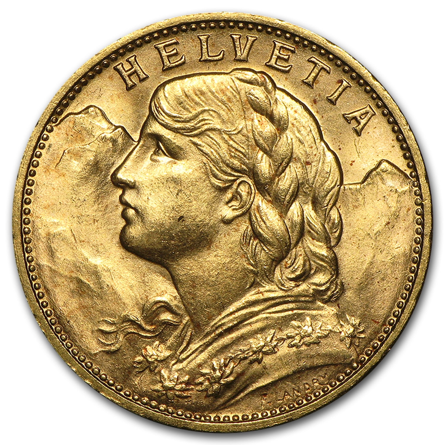 Compra 1897-1949 Swiss Gold 20 Francs Helvetia BU en Ucompra Panama