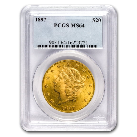 1897 $20 Liberty Gold Double Eagle MS-64 PCGS