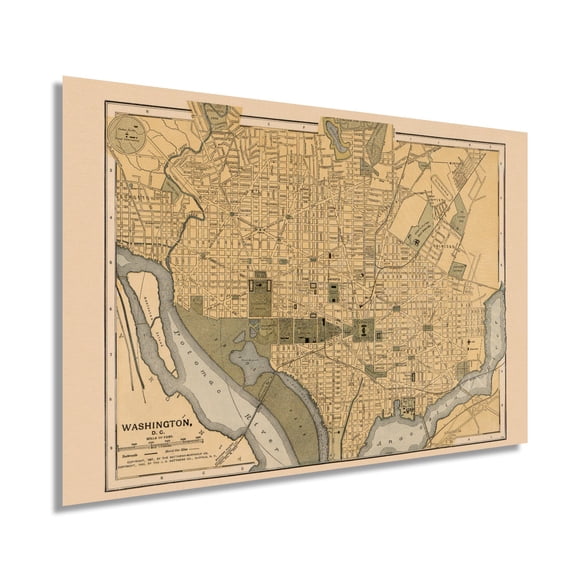 1897 Map of Washington DC - Washington DC Vintage Map - DC Map Wall Art - Washington DC Map Print - Washington DC Poster Map - Map Washington DC Decor