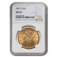 thumbnail image 1 of 1897-S $20 Liberty Gold Double Eagle MS-64 NGC, 1 of 3