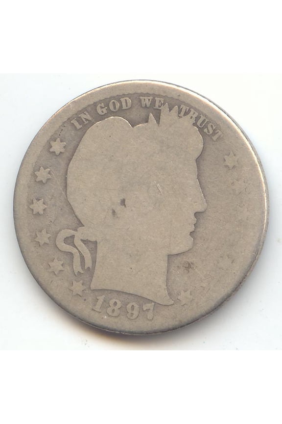 1897-S Barber Quarter, Scarce S Mint, AG