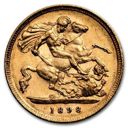1898 Great Britain Gold Half-Sovereign Victoria Veil AU