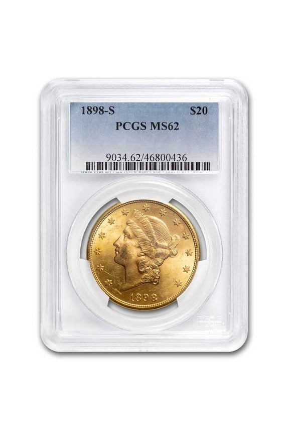 1898-S $20 Liberty Gold Double Eagle MS-62 PCGS