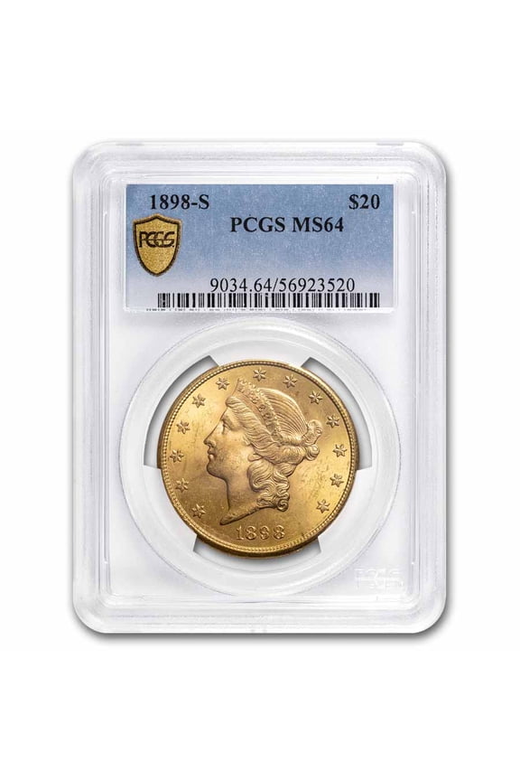 1898-S $20 Liberty Gold Double Eagle MS-64 PCGS