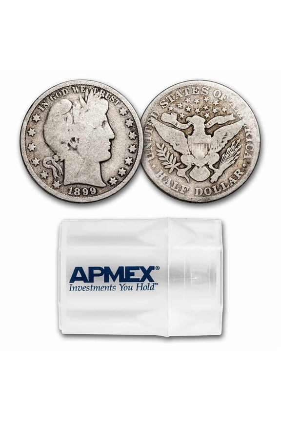 1899 Barber Half Dollar 20-Coin Roll Avg Circ