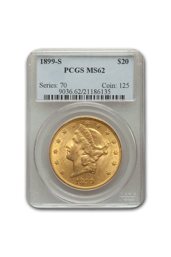 1899-S $20 Liberty Gold Double Eagle MS-62 PCGS