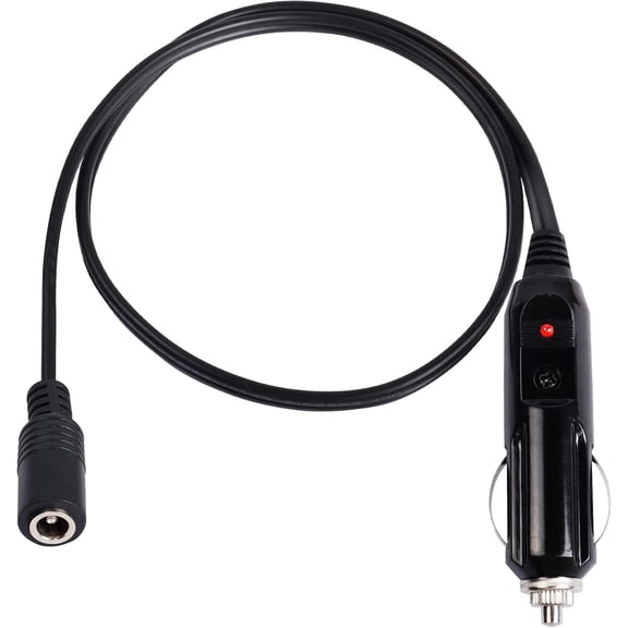 18AWG 12V Car Cigarette Lighter Power Supply Adapter Male Plug Extension Cable to DC 5.5 x 2.1mm Female Plug for Camera, CCTV, Car Refrigerator(1.9FT)
