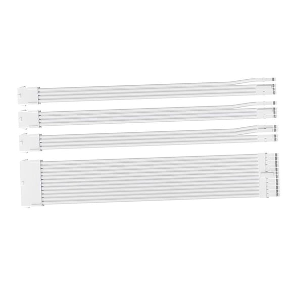 18AWG Cable Extensions for Modulars 1x24Pin, 1x8Pin, 2x8Pin, Nylon Braided with Combs for Gaming PCs, 30cm