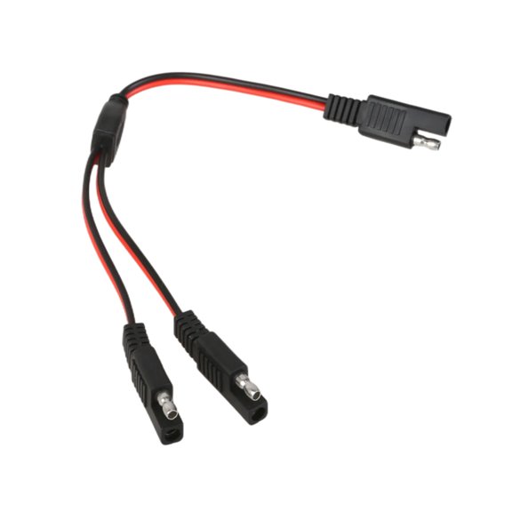 18AWG SAE Y Splitter Cable SAE 1 to 2 Charging Power Automotive Connectors Cable Y Splitter for Camp Trailer Battery