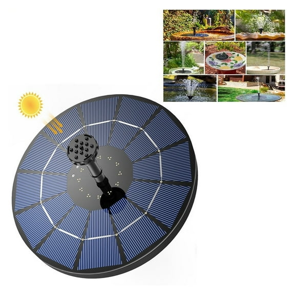 18CM Solar Fountain Pump, Solar Water Pump Floating Fountain Built-in,with 6 Nozzles, for Bird Bath