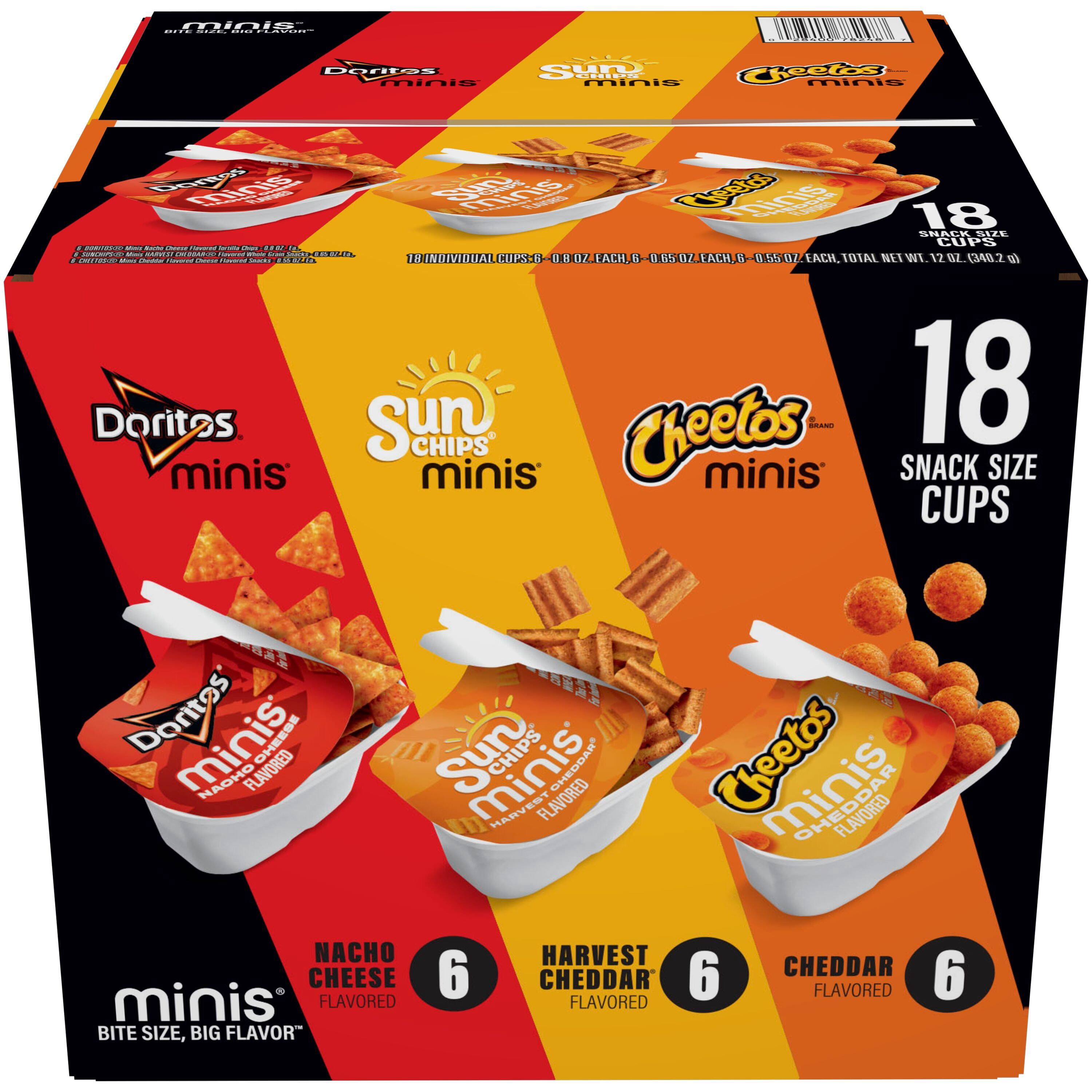 Frito-Lay Minis Doritos Cheetos and SunChips Snacks Variety Pack