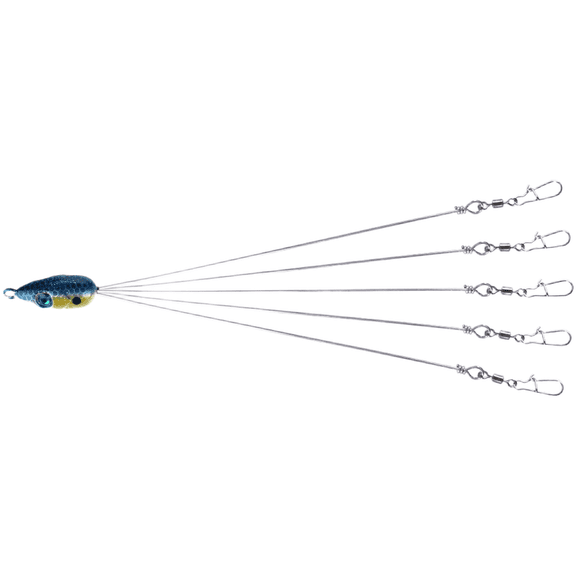 18Cm Alabama Rig Lure With Weighted Head,Multi-Hook Fishing Bait For Sea And Outdoor Angling,Vibrant Colors To Attract Fish(Blue And Yellow)