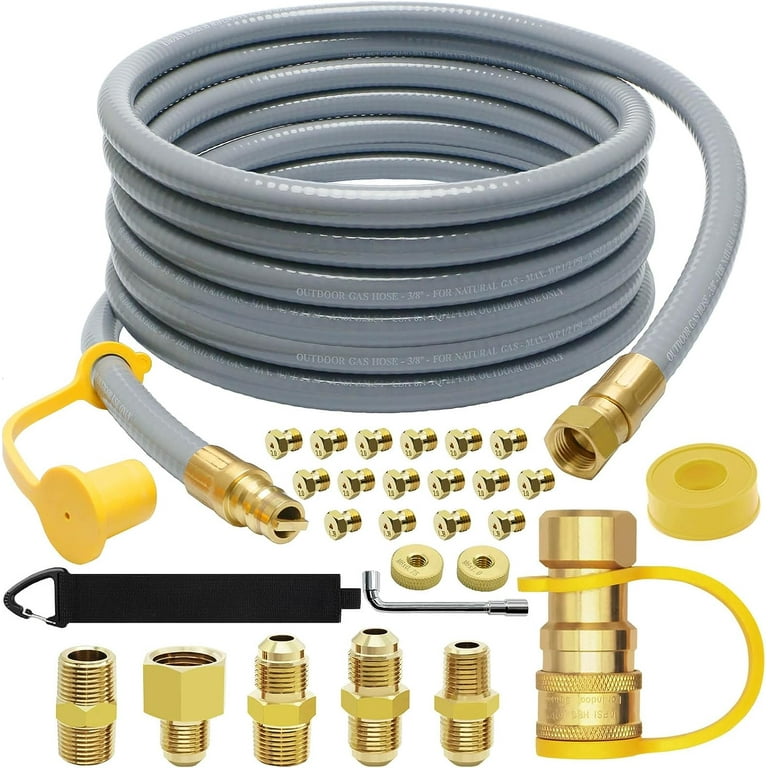 Nqn 18 ft x 3 8 in Low Pressure LPG Gas Line Connector Hose with Quick Connect