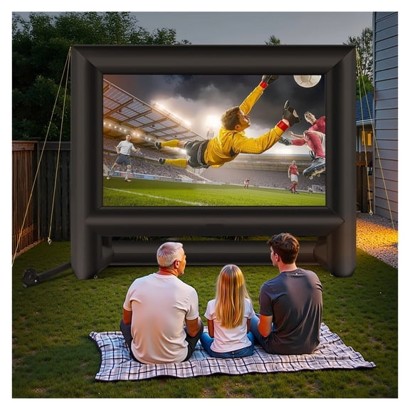 18FT Inflatable Movie Screen, Outdoor Projector Screen with Blower, 16:9 Portable Backyard Home Theater for Parties