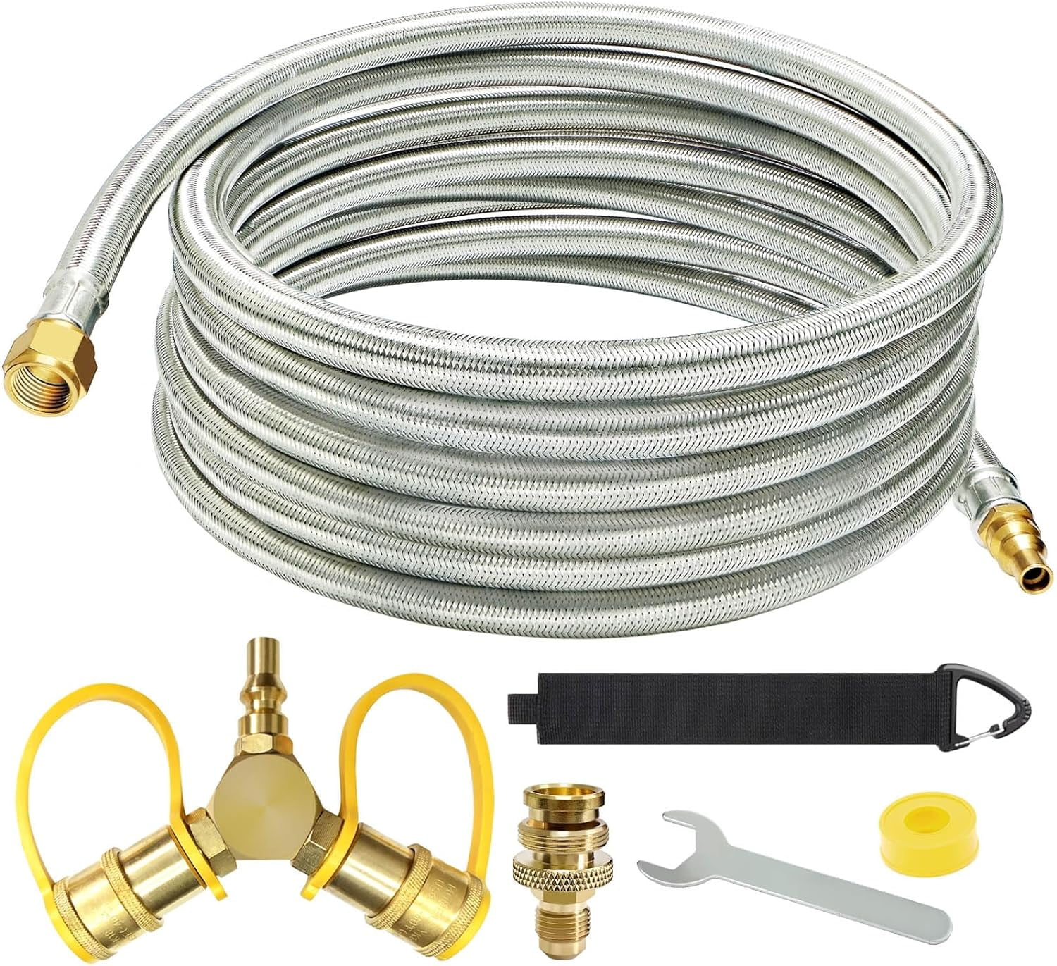 18FT RV 1/4'' Quick Disconnect Connect Propane Hose and RV Propane
