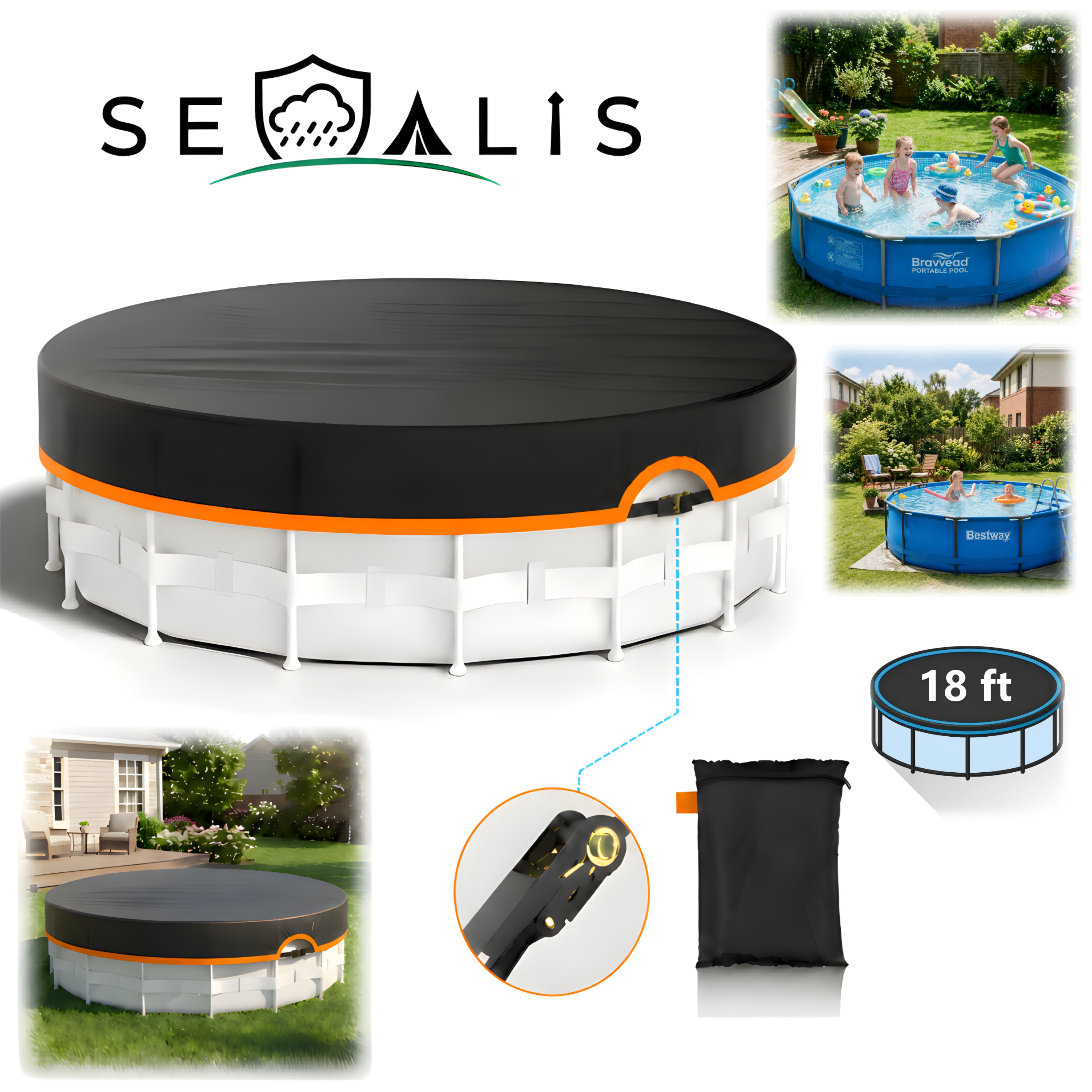 18FT Round Pool Cover Dustproof Drawstring Durable Protector For Swimming Pools Orange: An Honest Look