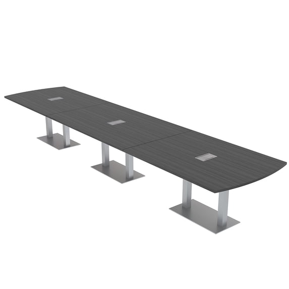 18Ft Arc Rectangle Powered Modular Conference Table Square Metal Bases ...