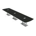 thumbnail image 1 of 18Ft Arc Rectangle Powered Modular Conference Table Square Metal Bases, 1 of 7