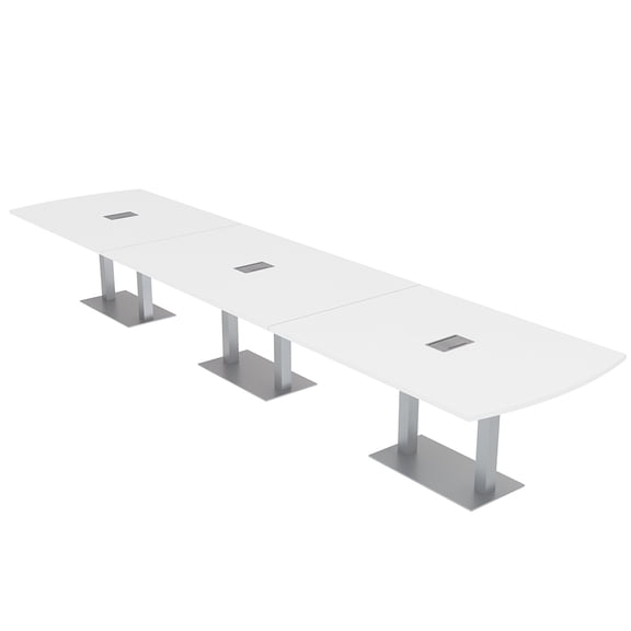 18Ft Arc Rectangle Powered Modular Conference Table Square Metal Bases