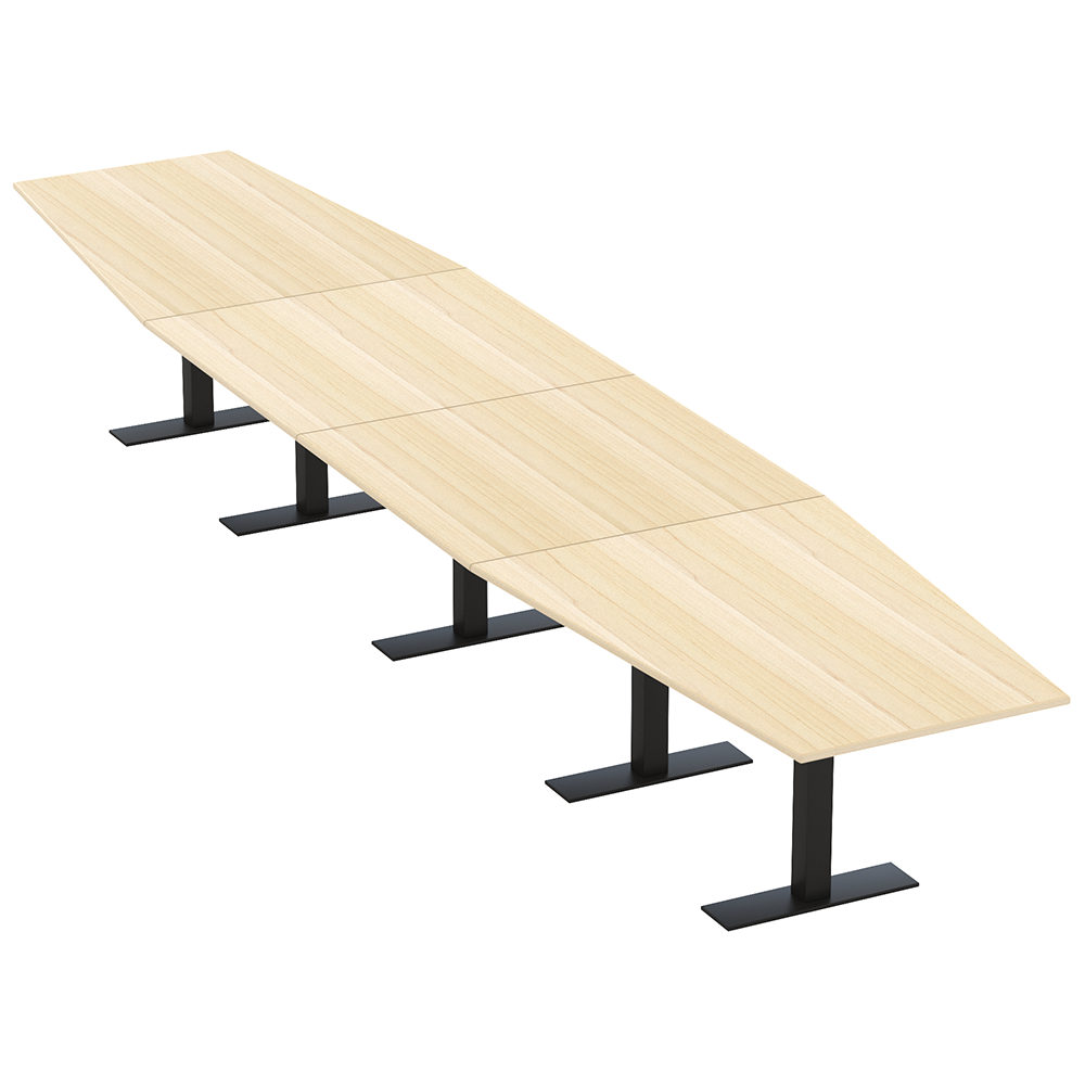 18Ft Modular Hexagon Boardroom Table Metal T Bases Power Data Modules