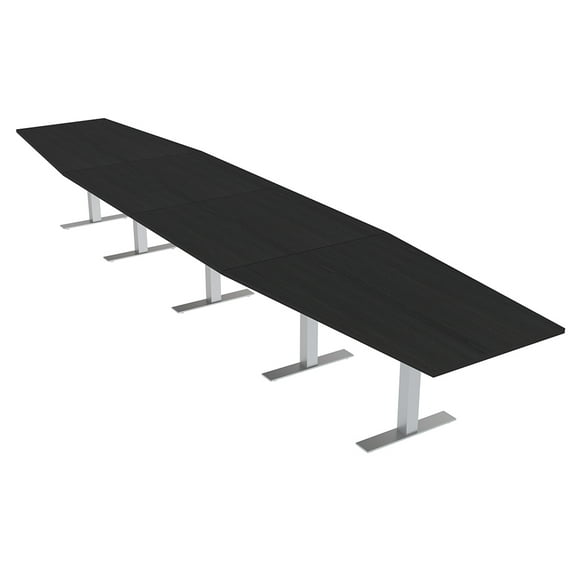 18Ft Modular Hexagon Boardroom Table Metal T Bases Power Data Modules