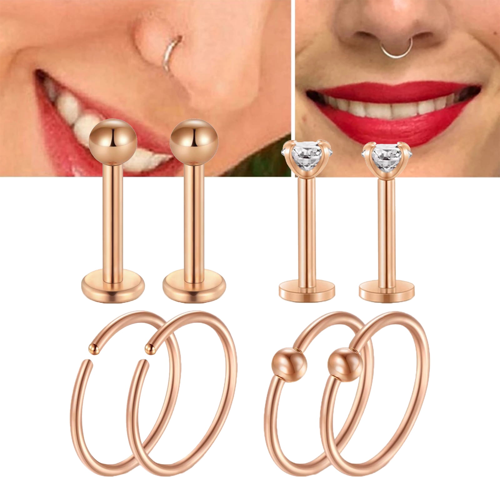 Rose Gold Nose Hoop Rose Gold Nose Ring Body Nose Ring Bestie Gift Idea  Festival Jewelry Unisex Nose Jewelry Nose Ring 20g - Etsy