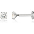 thumbnail image 1 of 18G Flat Back Earrings Studs-Hypoallergenic F136 Implant Grade Titanium Cartilage Stud Earring | Internally Threaded Cubic Zirconia Nose Stud Lip Medusa Tragus Helix Piercing Jewelry, 1 of 9
