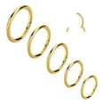 thumbnail image 1 of 18G Hinged Nose Rings Hoop Surgical Steel Body Piercing Jewelry for Women Men Gold 5pcs, 1 of 7