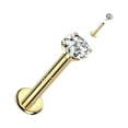 thumbnail image 1 of 18G Internally Treaded Lip Labret Ear Stud Natural Diamond 14K Yellow Gold, 1 of 1