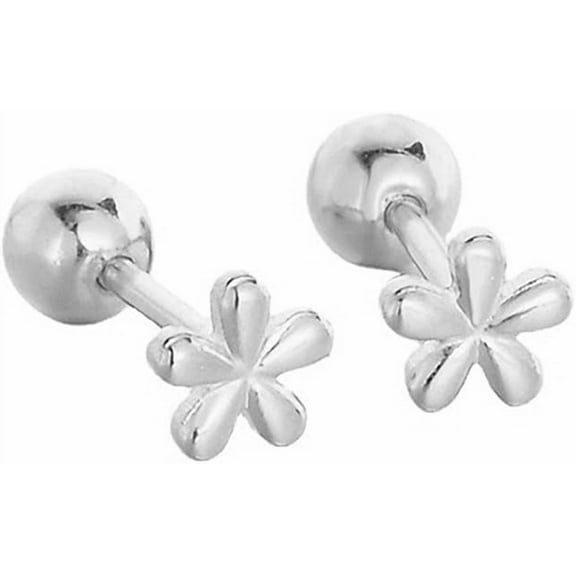 18G Tiny Flower Stud Cartilage Earrings for Women 925 Sterling Silver Mini Cute Daisy 3mm Ball Barbell Screw Back Studs Sleeper Tragus Post Minimalist Hypoallergenic Piercing Body Jewelry