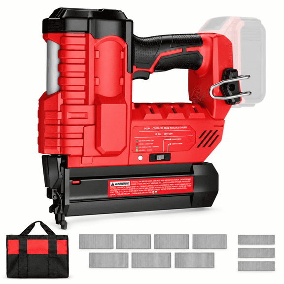 18V Cordless 18GA Brad Nailer, 2 in 1 Electric Stapler Gun for Milwaukee 18V Battery (Bare Tool)