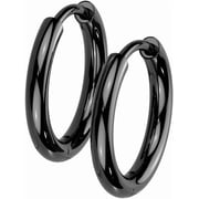 18GA F-136 Implant Grade Titanium 2.5mm Thick Hinged Round Hoop Earrings, Sold as a Pair