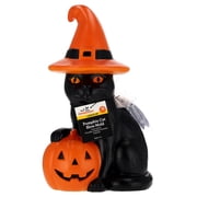 Light-Up Pumpkin Cat Blow Mold Outdoor Decoration, Orange and Black, 18", Halloween by Way To Celebrate