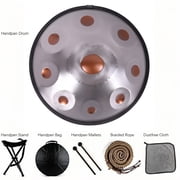 18IN Kurd D Minor 9 Notes Handpan Drum 440HZ Percussion Instrument Steel Tongue Drum