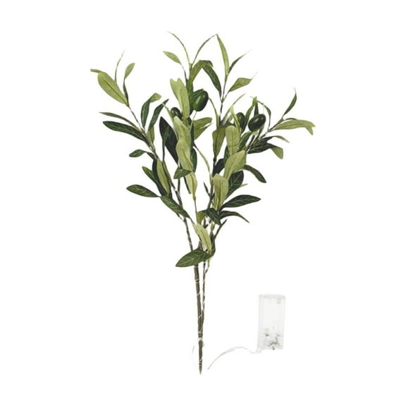 18IN Lighted Olive Branches LED with Timer Battery Operated Artificial Greenery Twig Lights for Indoor Outdoor Home Wedding Décor, Artificial Plants and Flowers
