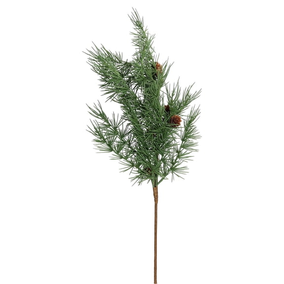 Evergreen Branch and Pinecone Decorative Christmas Pick, 18", by Holiday Time