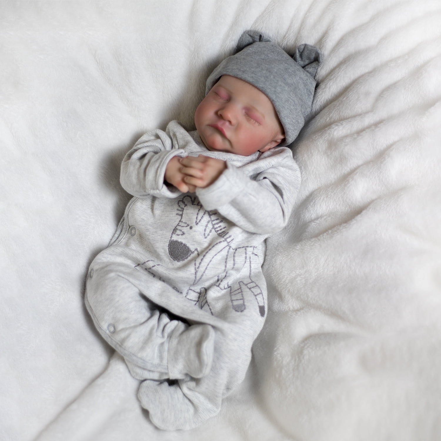 18INCH Handmade Reborn Newborn Baby Boy Doll Soft Cloth Body Lifelike Dolls with Accessories