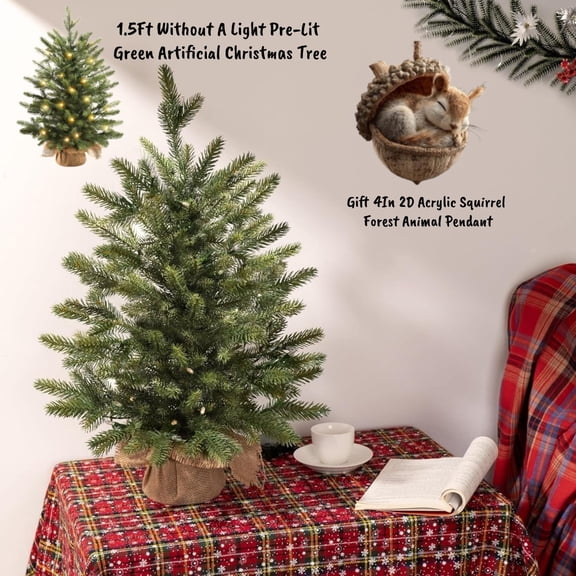 18In Pre-Lit Green Artificial Christmas Tree – Encrypted Flame Retardant Led Holiday Tree For Home, Office, And Party Decoration