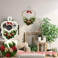 thumbnail image 1 of 18Inch Heart Shaped Wood Beaded Wreaths 3D Rose Bow Hanging Valentine's Day Decoration for Shop Home Party Garden Door, 1 of 5