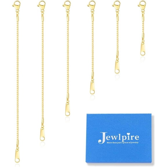 18K 14K Gold Plated Necklace Extender For Women With 6 Piece Set (1[o3146]