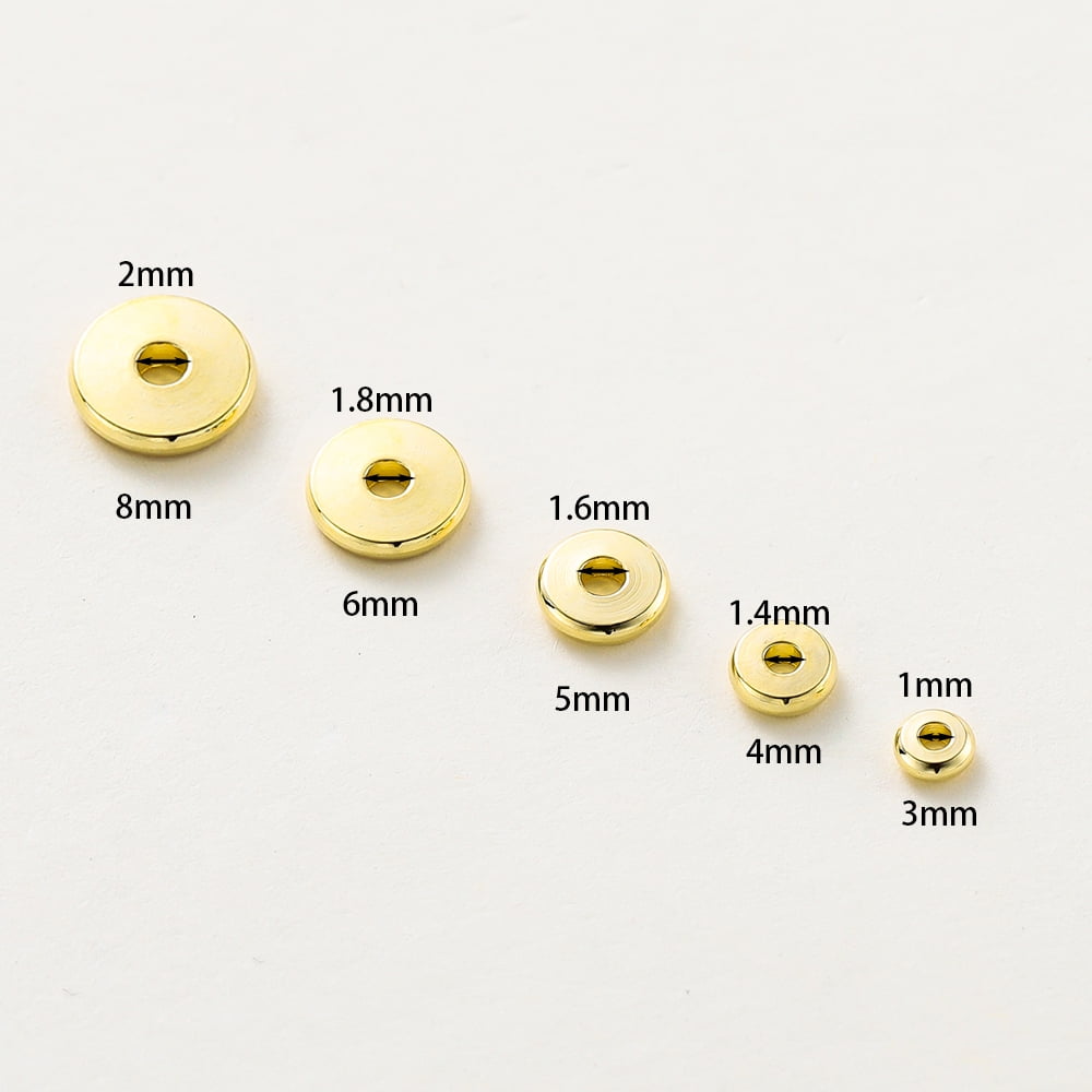 18K Gold 01 14K 18K Gold Plated 1030Pcs 3 4 5 6 8mm Spacer Beads for