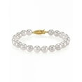 thumbnail image 1 of 18K Gold 7.0-7.5mm Japanese Akoya Saltwater White Cultured Pearl Bracelet - AAA Quality, 1 of 8