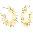 18K Gold Big Hoop Earrings Delicate Screw Thread Spring Coil Square