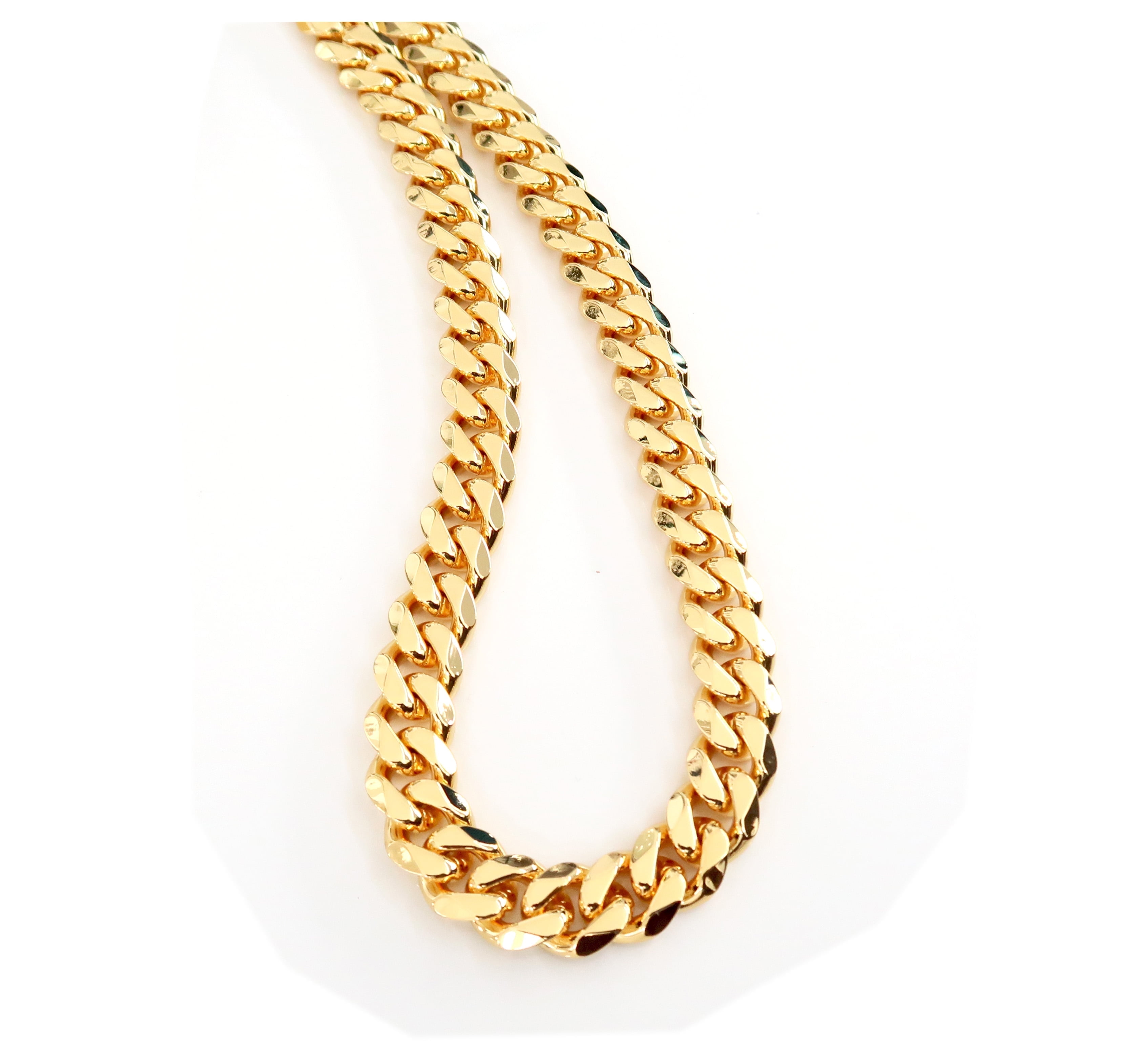 18K Gold Cuban Link Chain 12MM Necklace for Men Gold plated