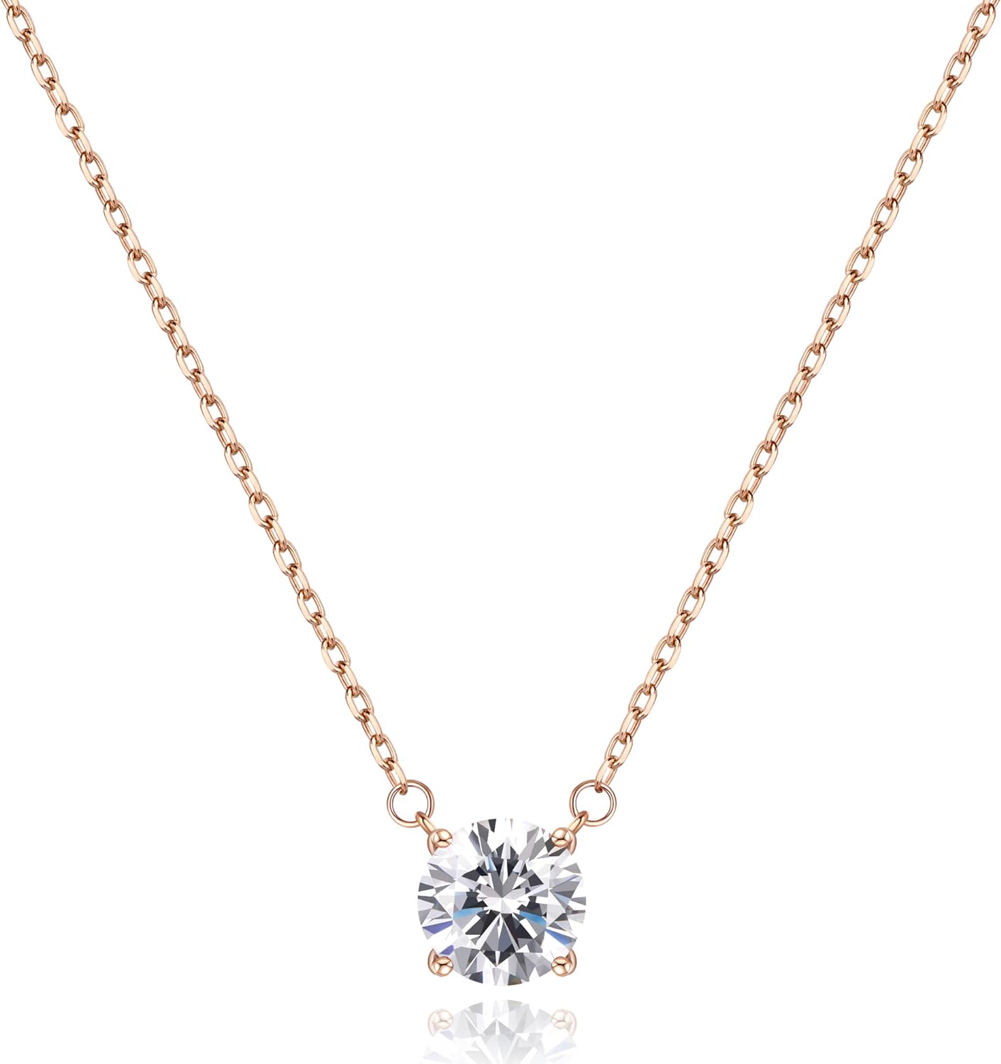 18K Gold Diamond Necklaces For Women Dainty Silver Birthstone Necklace